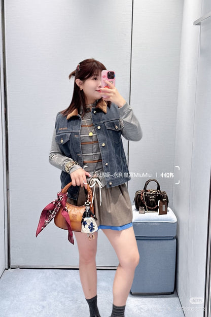 Miu NEW Denim cotton vest jacket