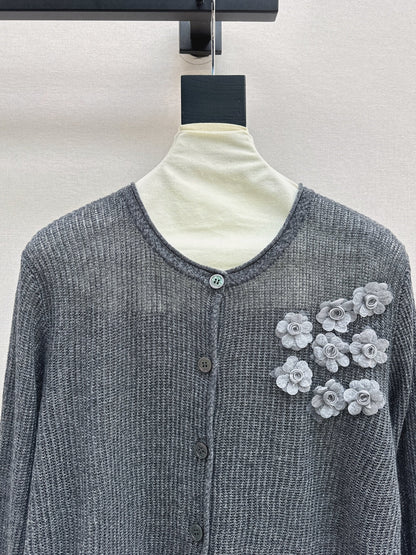 Chan NEW floral embellished cardigan