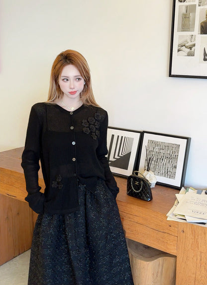 Chan NEW floral embellished cardigan