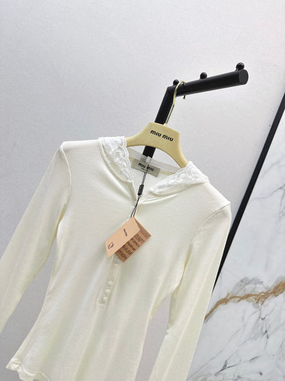 Miu NEW Hooded bottoming shirt