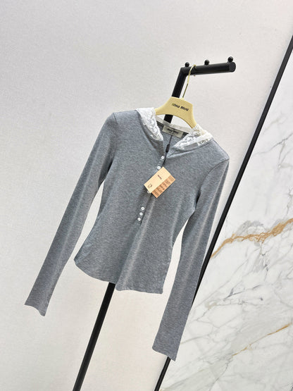 Miu NEW Hooded bottoming shirt