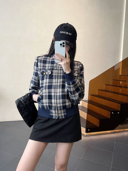 Ce1i NEW plaid coat