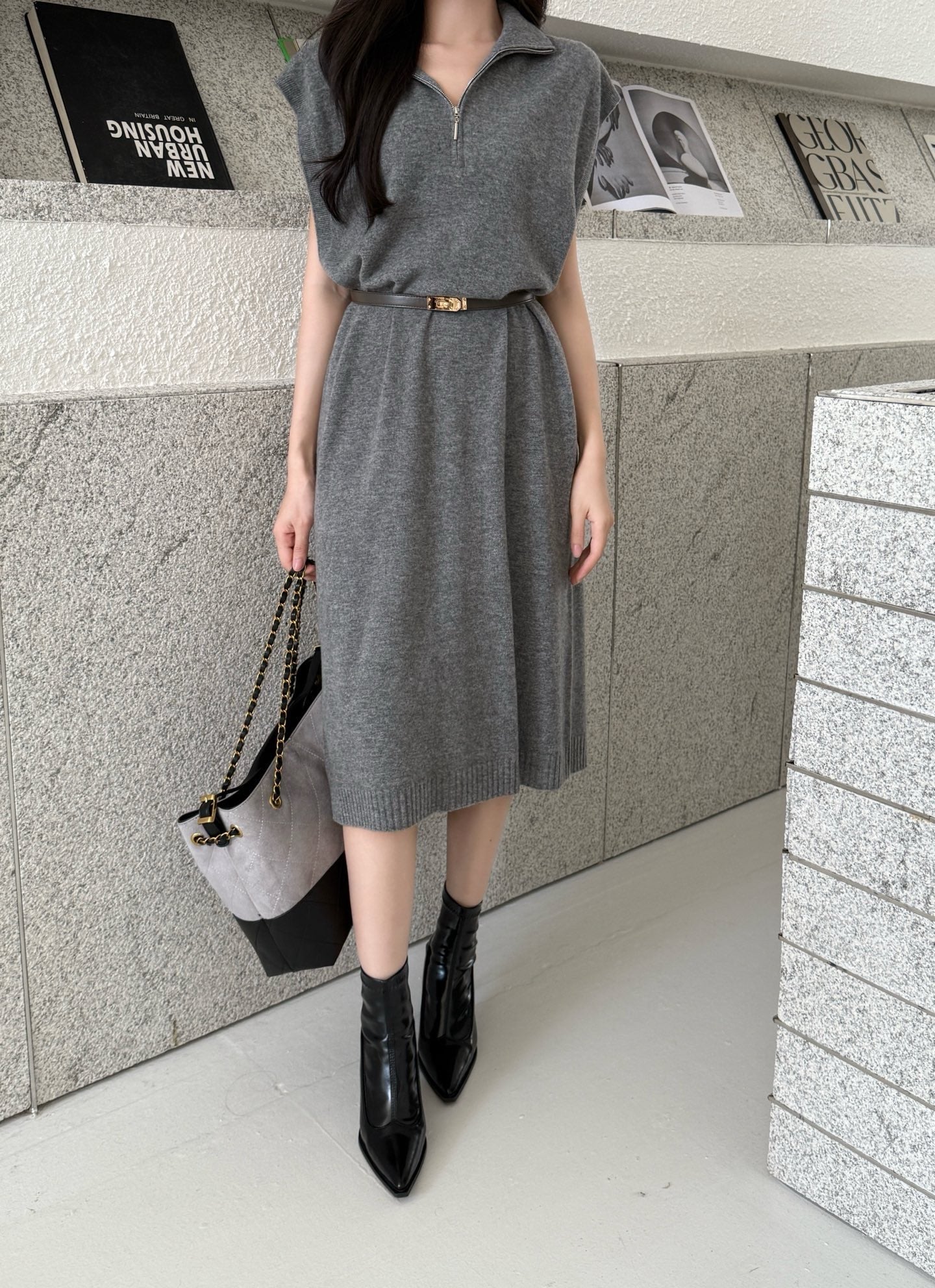 Herm NEW Wool sleeveless dress