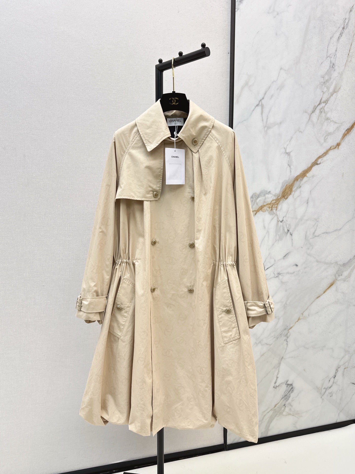 Chan NEW jacquard trench coat