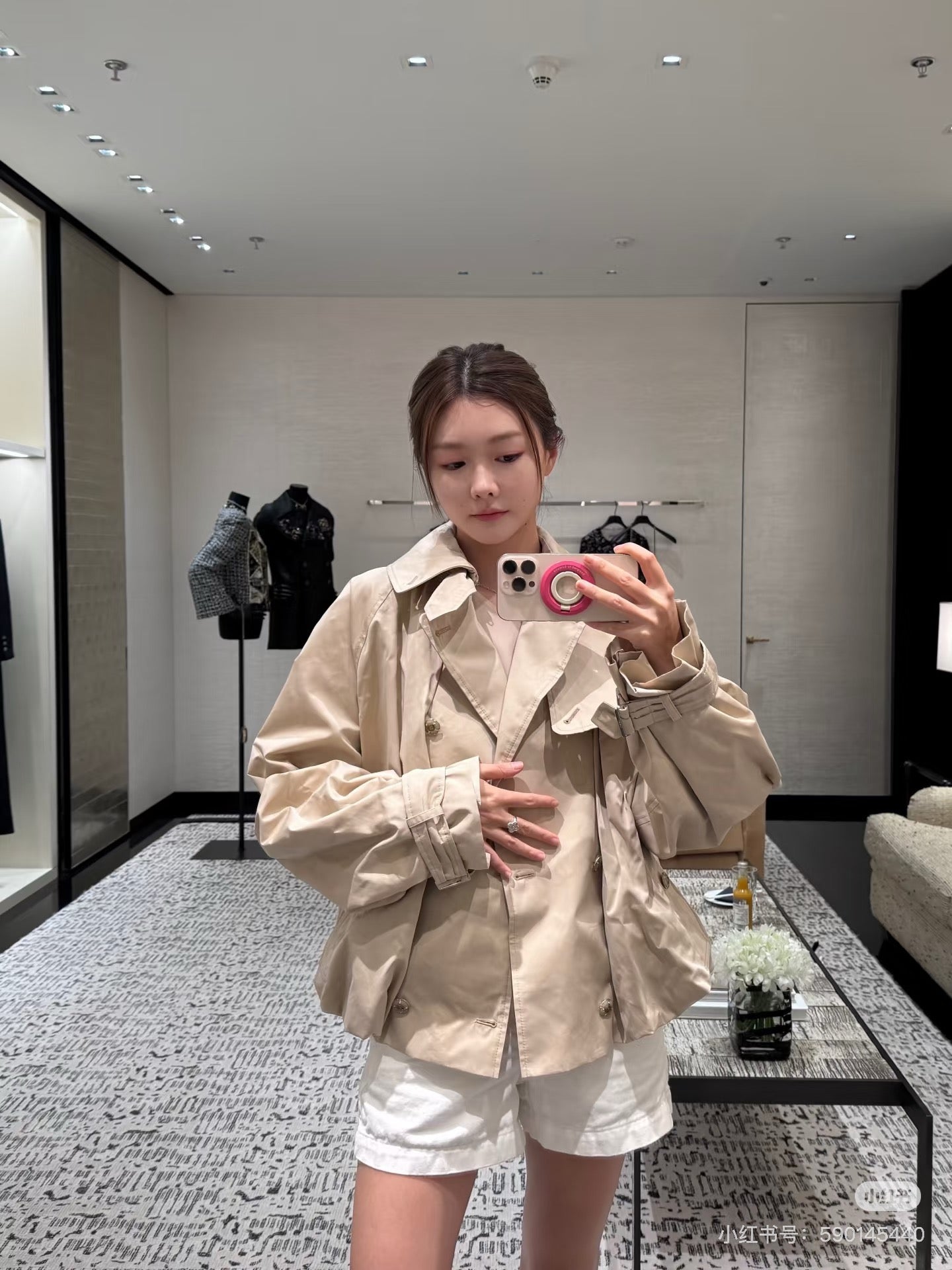 Chan NEW jacquard trench coat