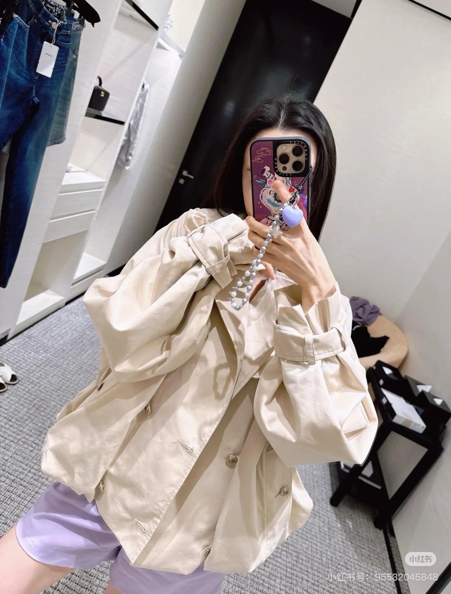 Chan NEW jacquard trench coat