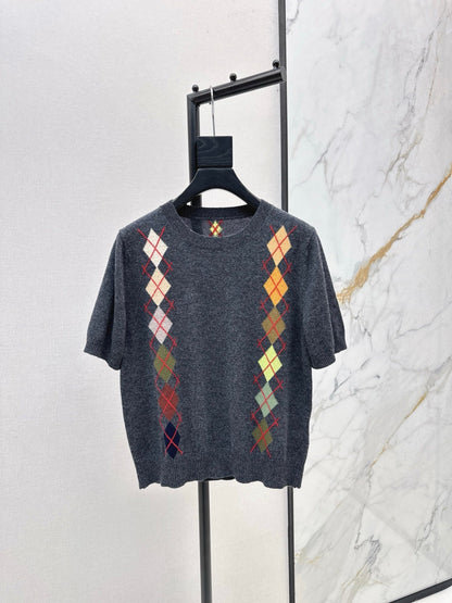 ER NEW Short-sleeved cashmere sweater