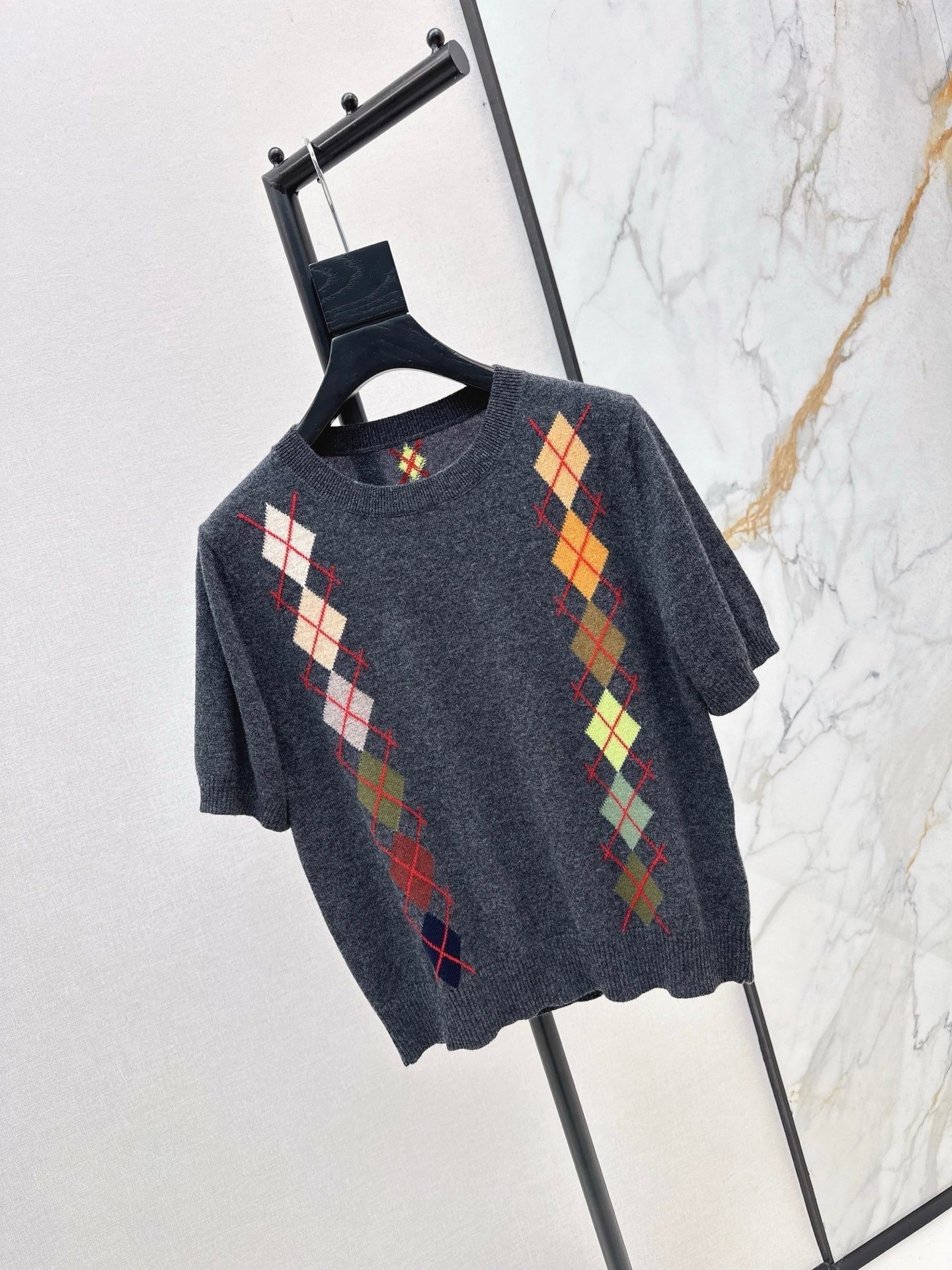 ER NEW Short-sleeved cashmere sweater