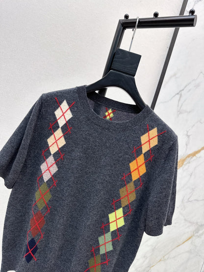 ER NEW Short-sleeved cashmere sweater