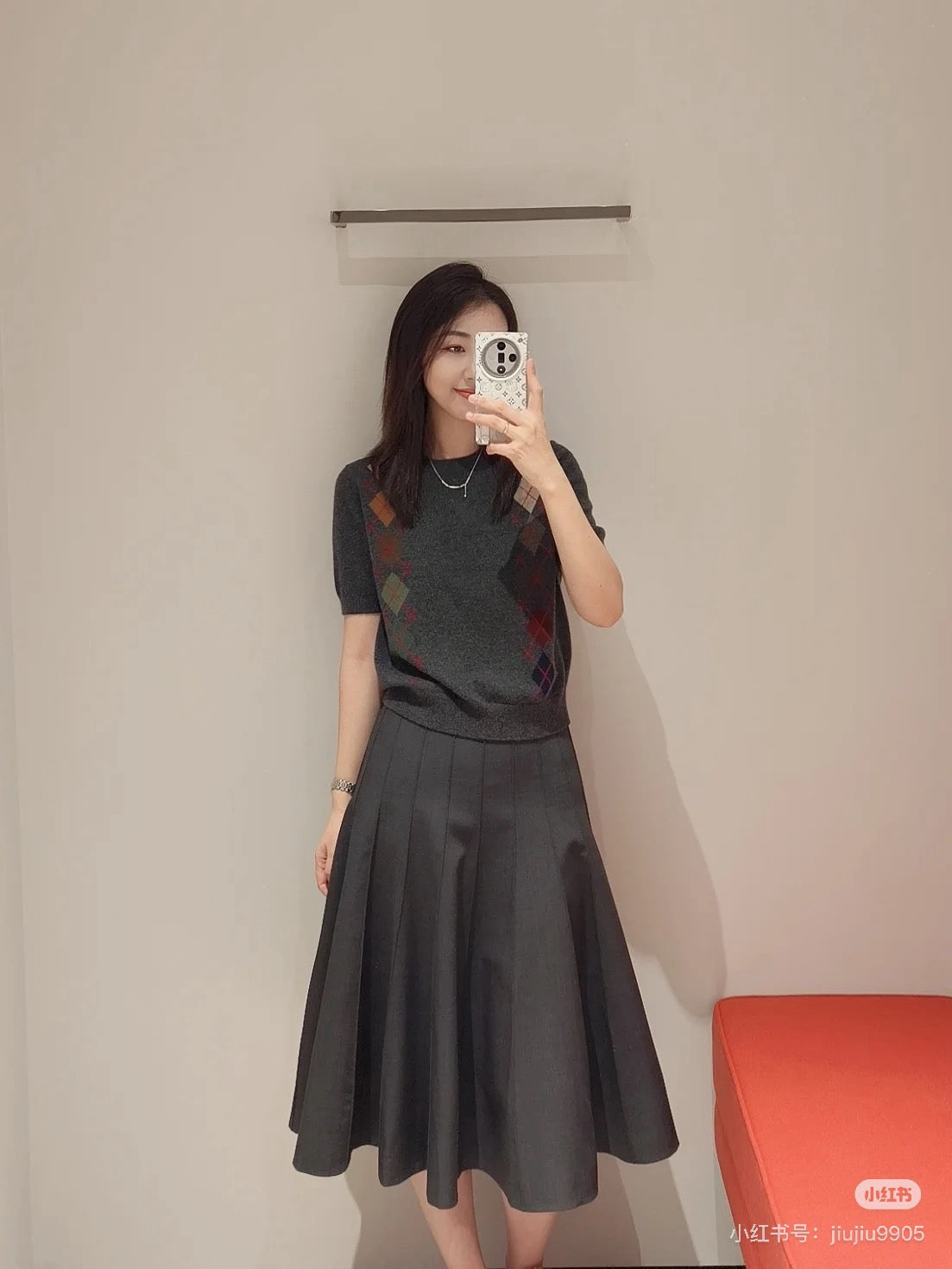 ER NEW Short-sleeved cashmere sweater