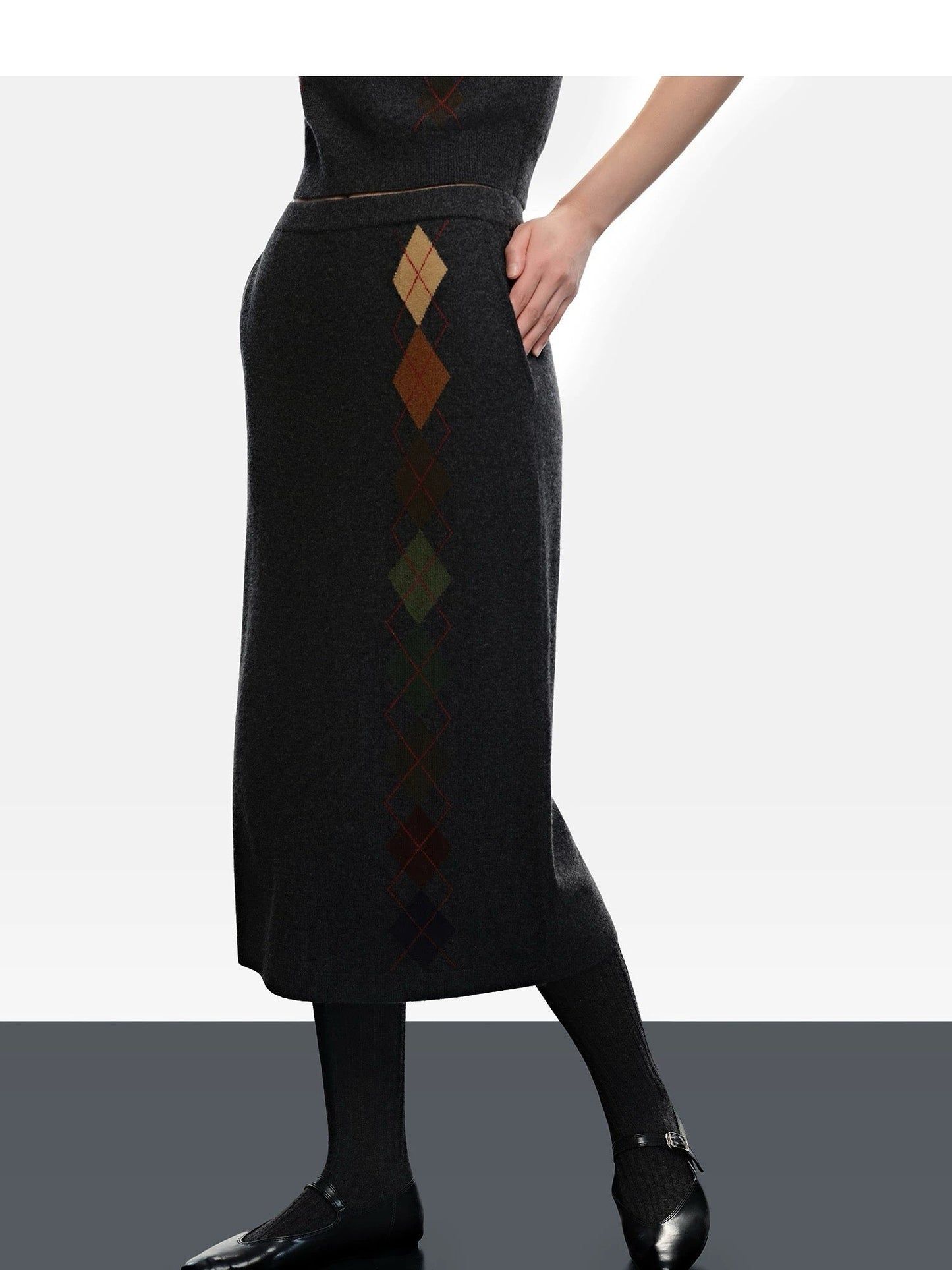 ER NEW Cashmere long skirt