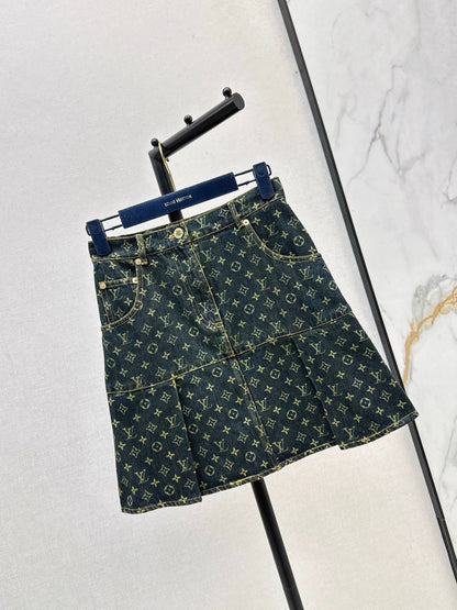Louis NEW Printed denim skirt