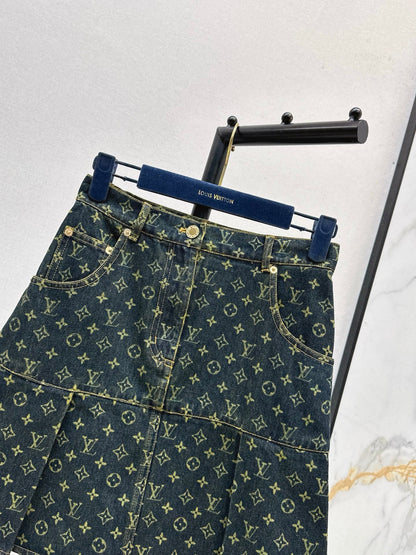 Louis NEW Printed denim skirt