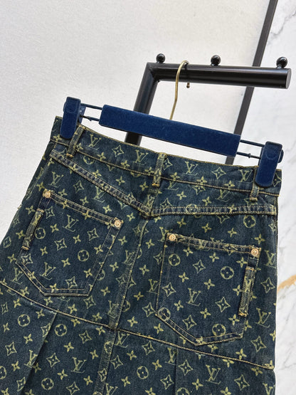 Louis NEW Printed denim skirt