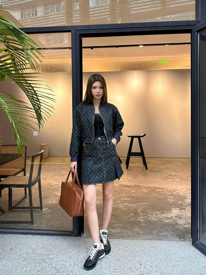 Louis NEW Printed denim skirt