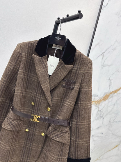 Ce1i NEW Plaid blazer