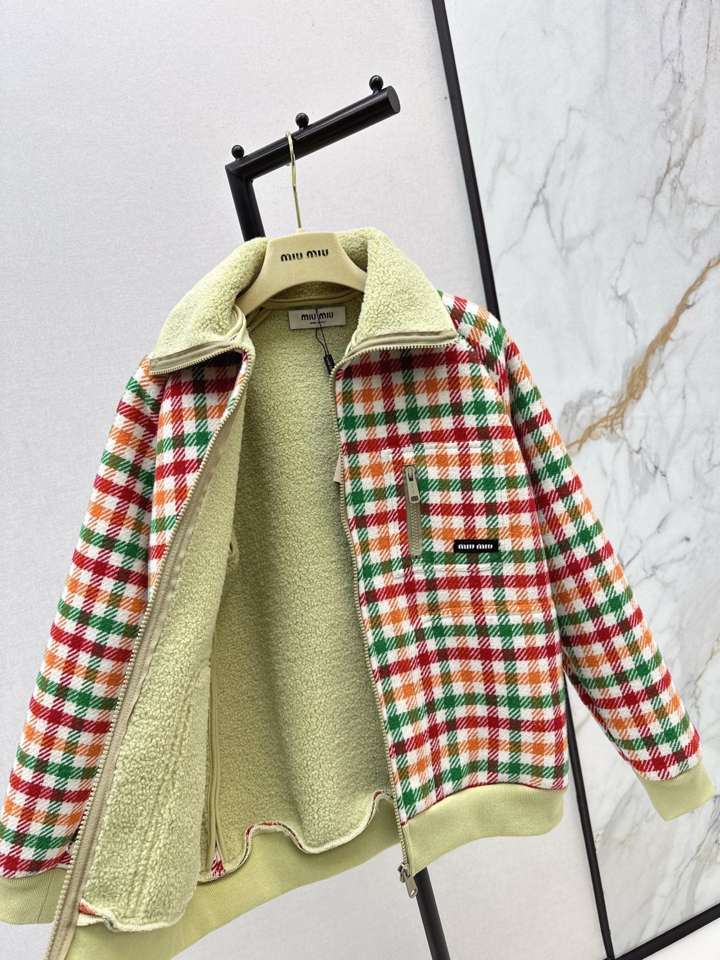 Miu NEW plaid coat