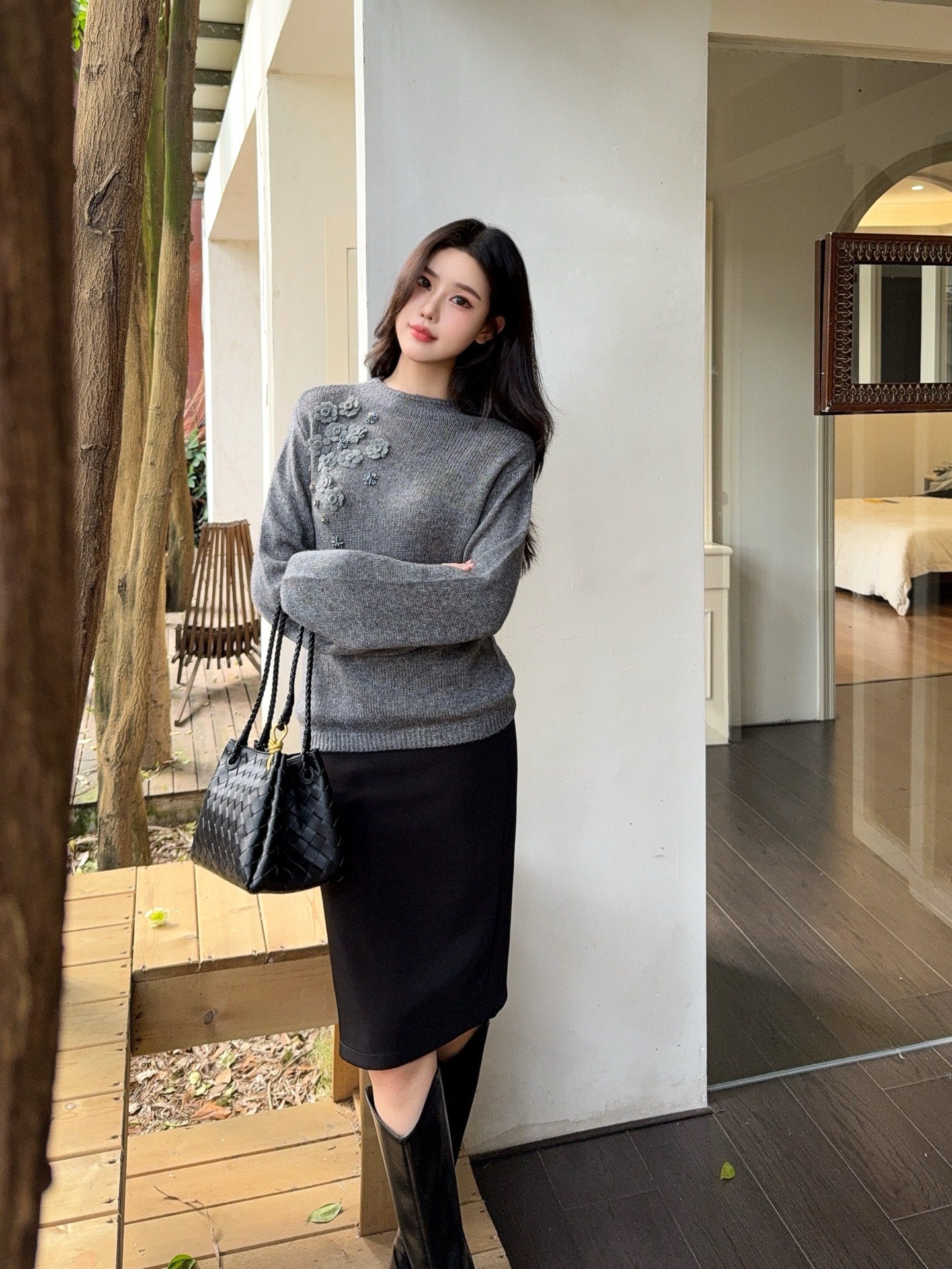 Chan NEW floral sweater