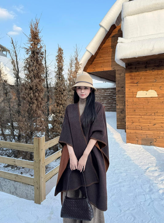 Max NEW wool cape coat