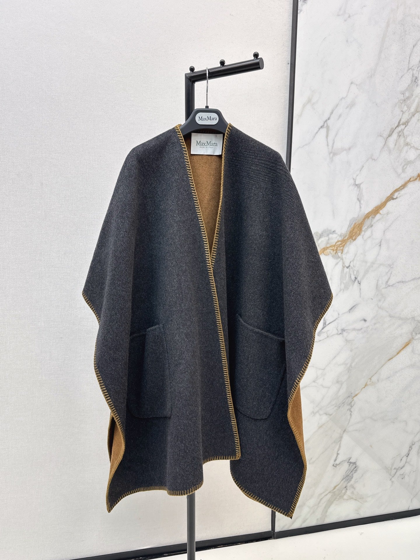 Max NEW wool cape coat