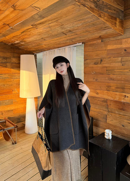 Max NEW wool cape coat