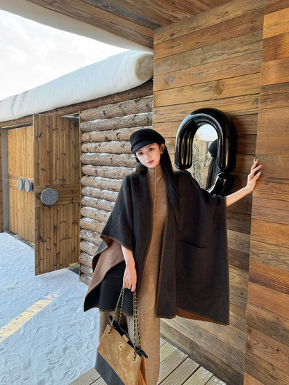 Max NEW wool cape coat