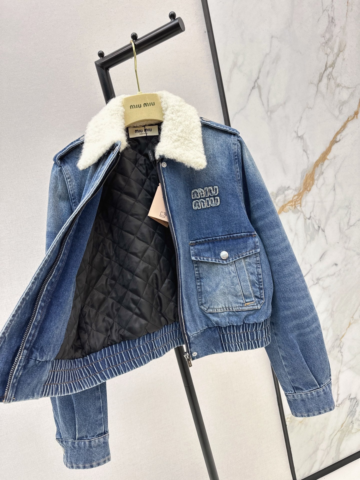 Miu NEW Denim padded jacket