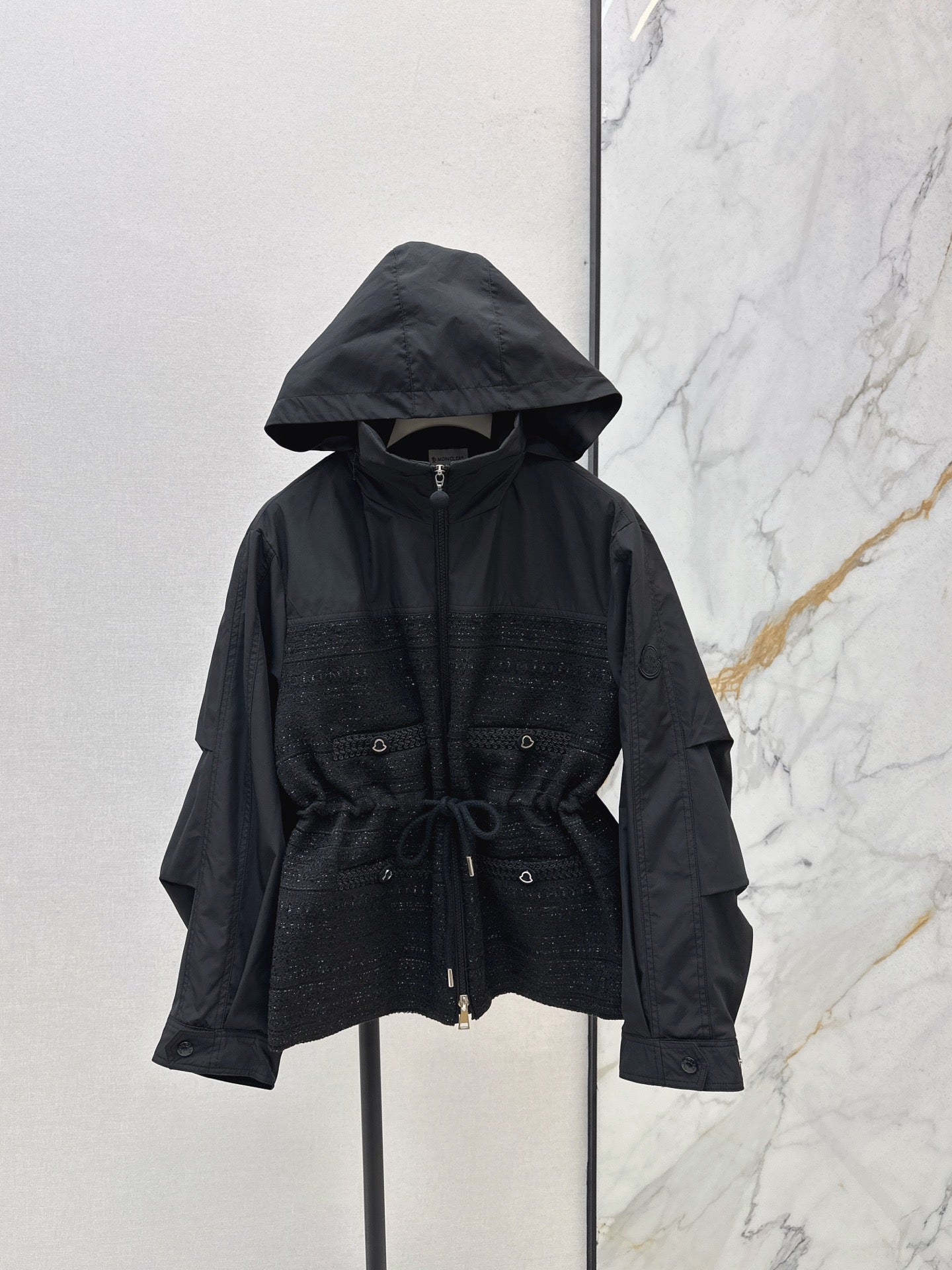Monc NEW waisted hooded jacket