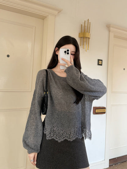 Es NEW Lace knitted sweater