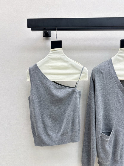 Miu NEW Knitted cardigan vest set