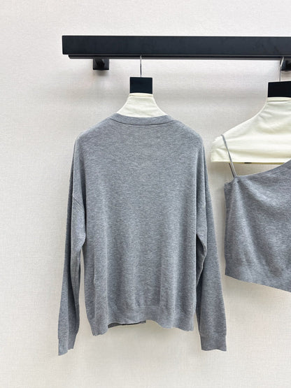 Miu NEW Knitted cardigan vest set