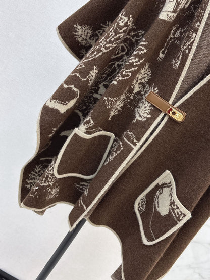 Bur NEW wool cape coat