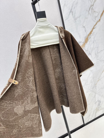 Bur NEW wool cape coat