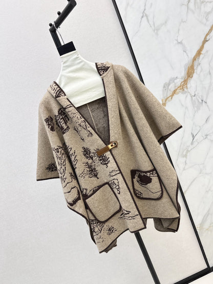 Bur NEW wool cape coat