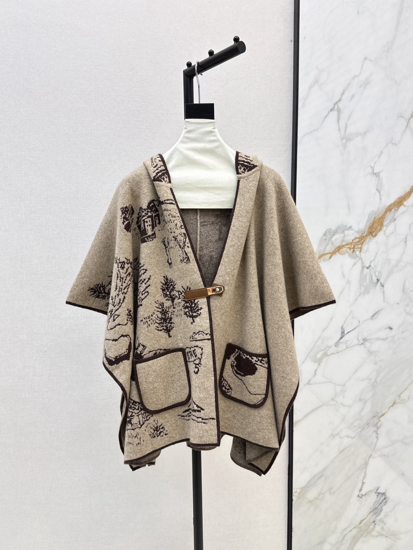 Bur NEW wool cape coat