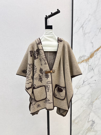 Bur NEW wool cape coat