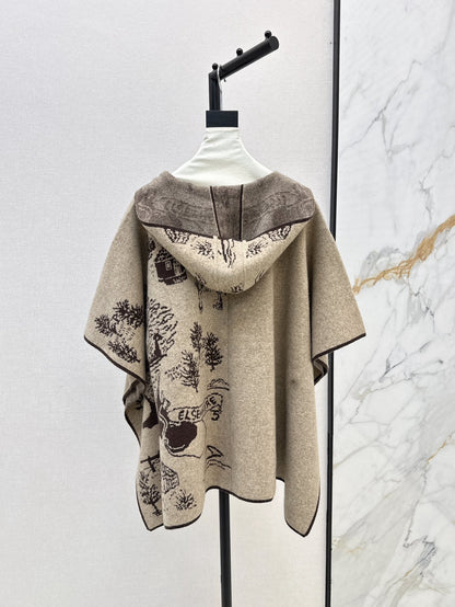 Bur NEW wool cape coat