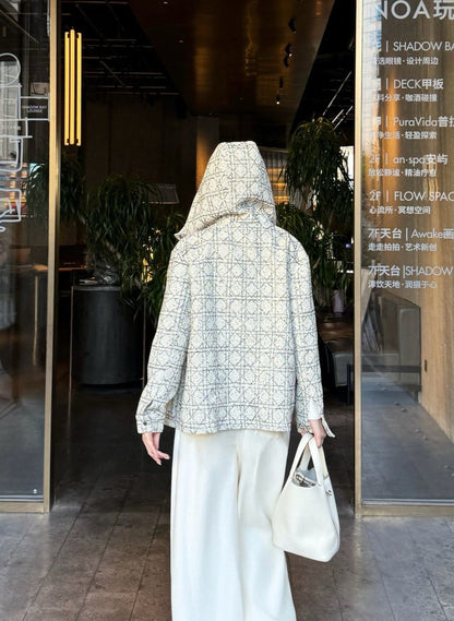 CD NEW Hooded plaid jacket