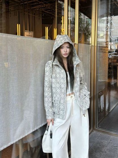 CD NEW Hooded plaid jacket