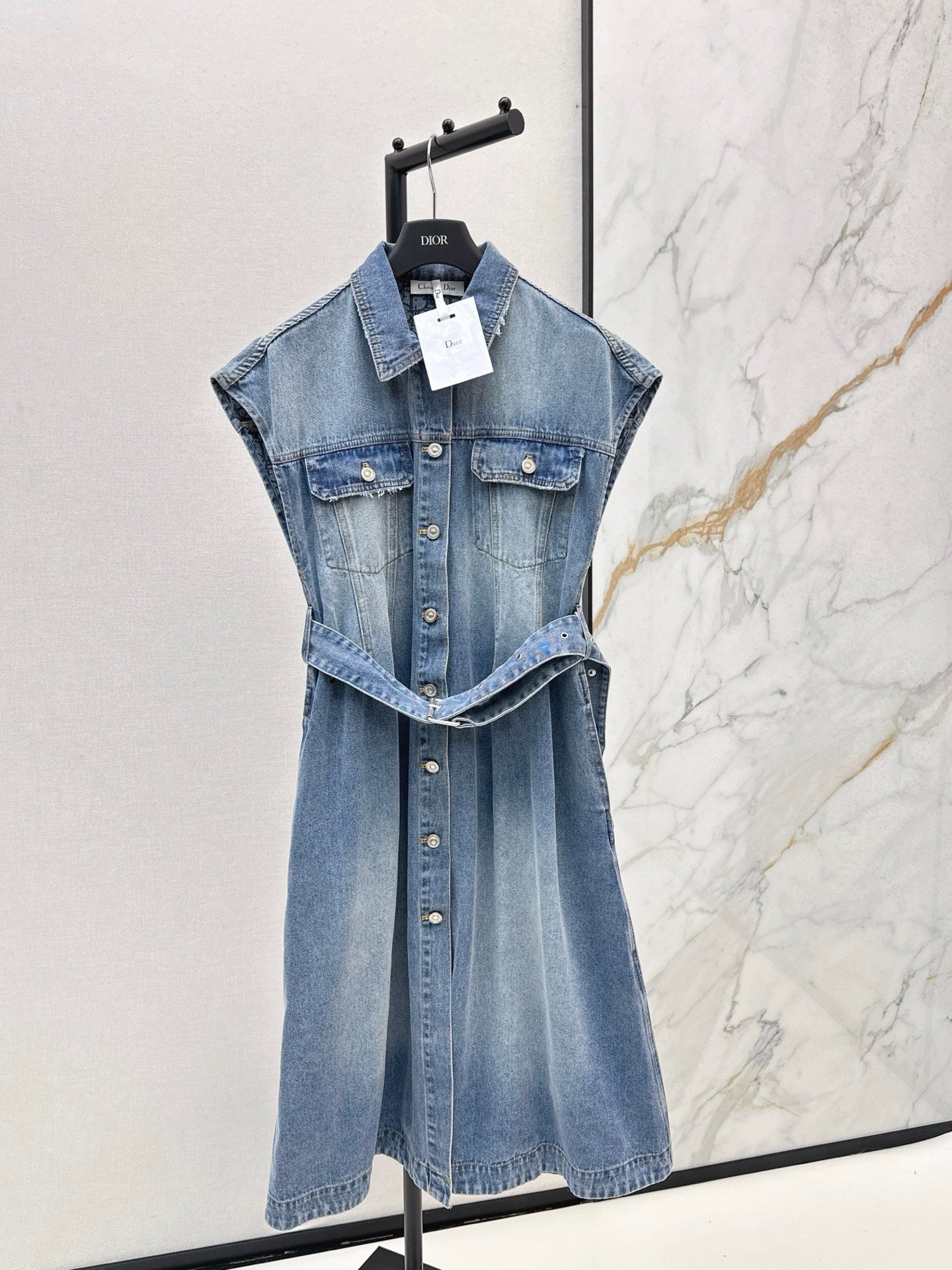 CD NEW sleeveless denim dress