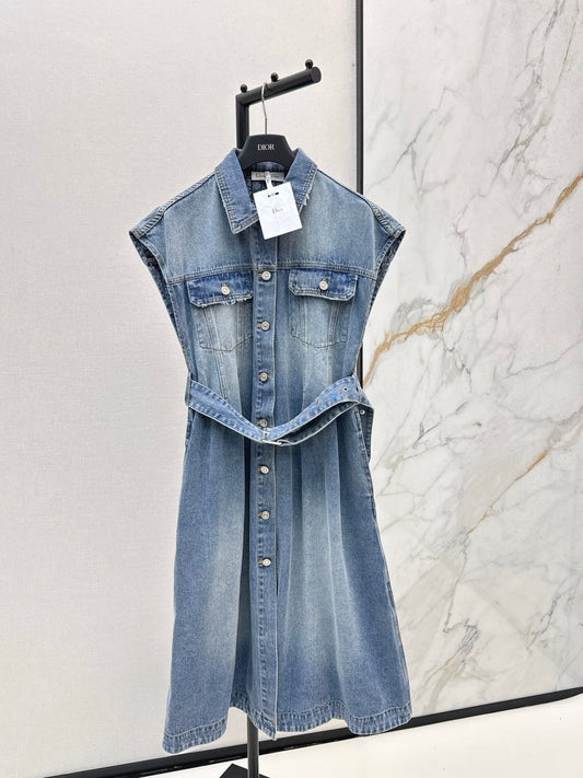 CD NEW sleeveless denim dress