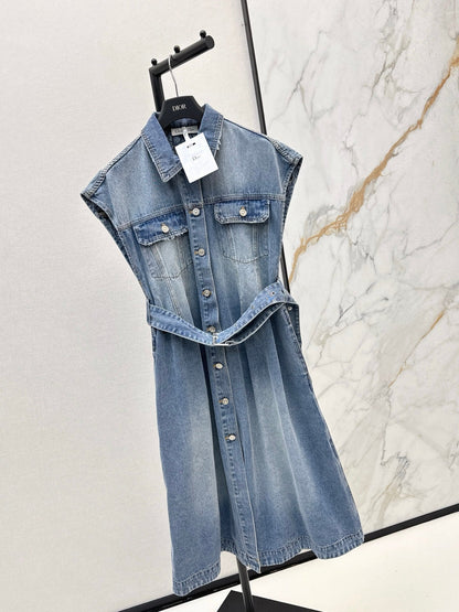 CD NEW sleeveless denim dress