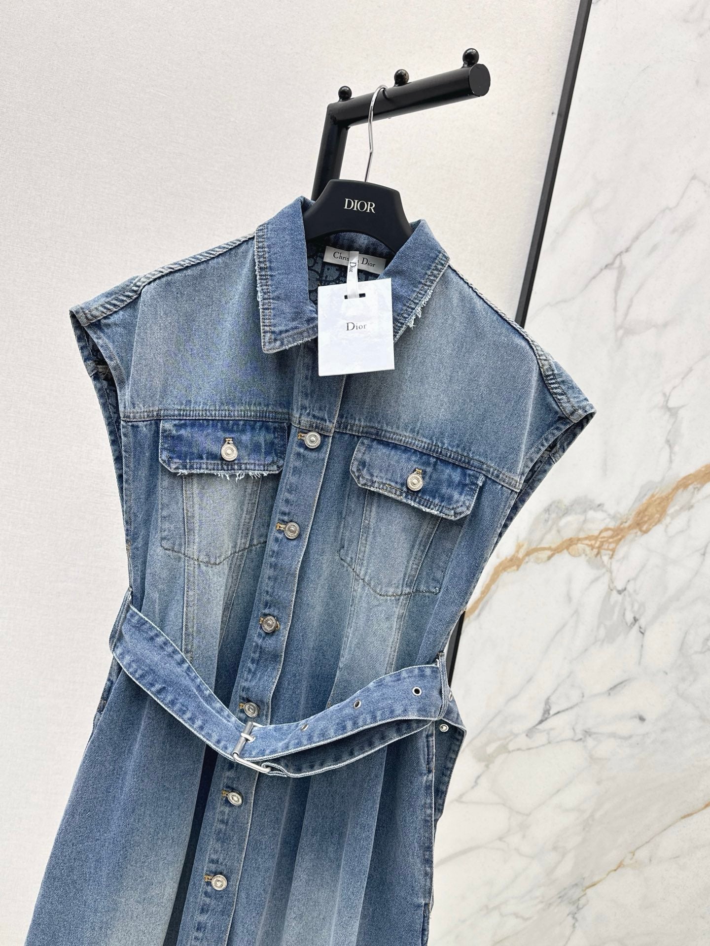 CD NEW sleeveless denim dress