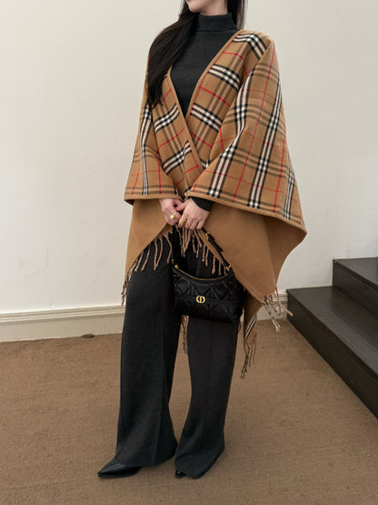 Bur NEW Reversible wool cape