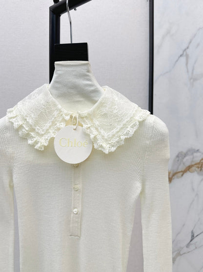 Cho1 NEW Lace Knit Sweater