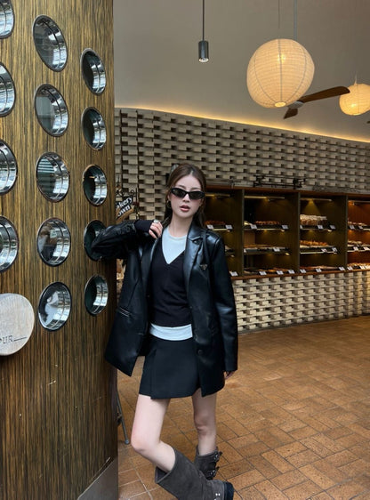 Pra NEW Leather blazer