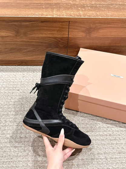 Miu NEW wool boxing boots