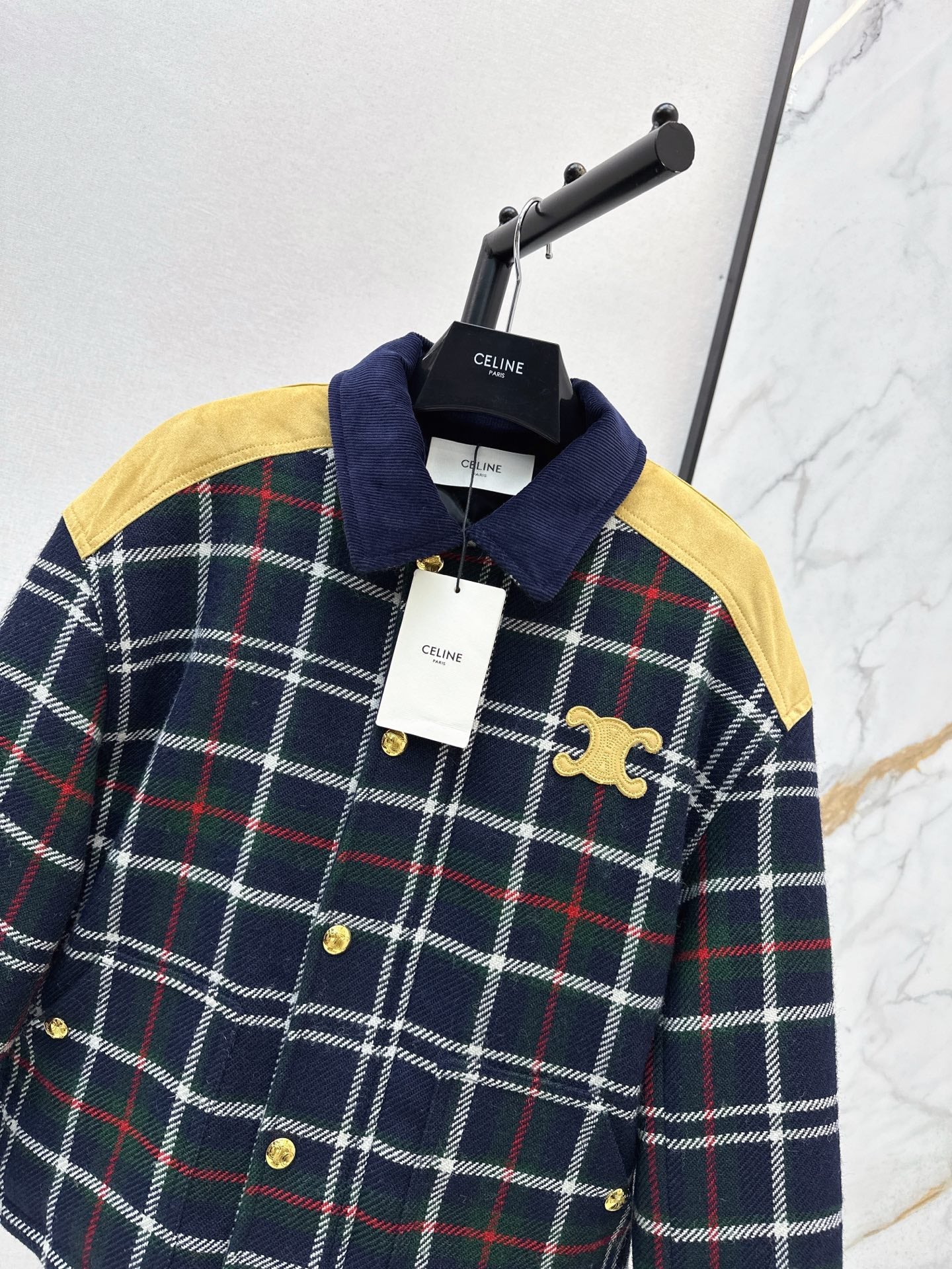 Ce1i NEW plaid cotton coat