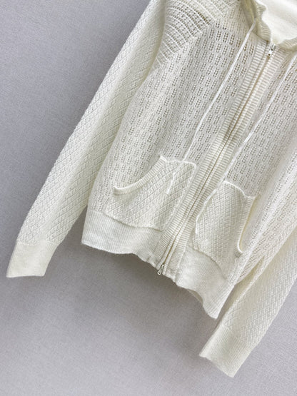 CD NEW Hooded Knit Cardigan