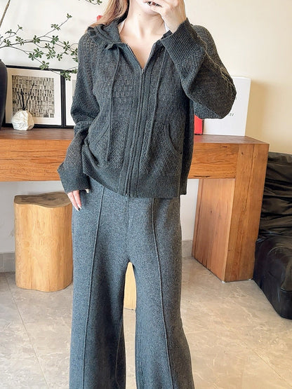 CD NEW Hooded Knit Cardigan